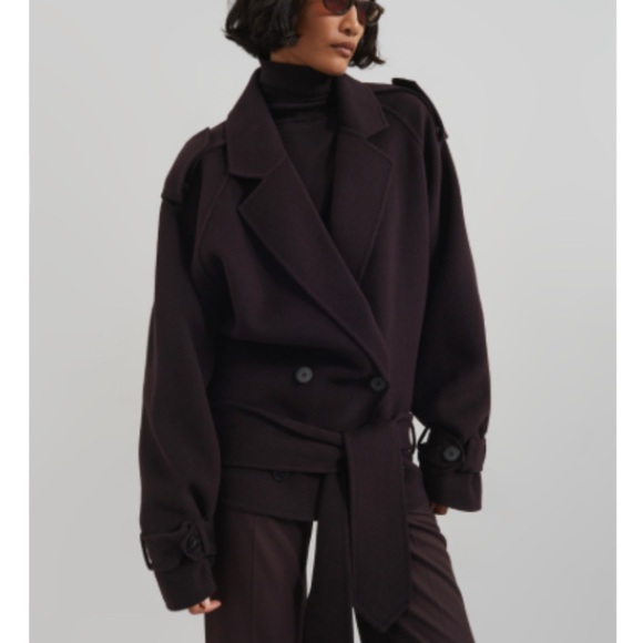 The Frankie Shop Dark Brown Trench Coat - Picture 1 of 1
